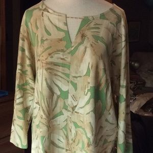 Chico’s Palm Print Tunic with Custom Details!